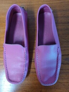 Auth. Tods Leather Driving Shoes Sz 8